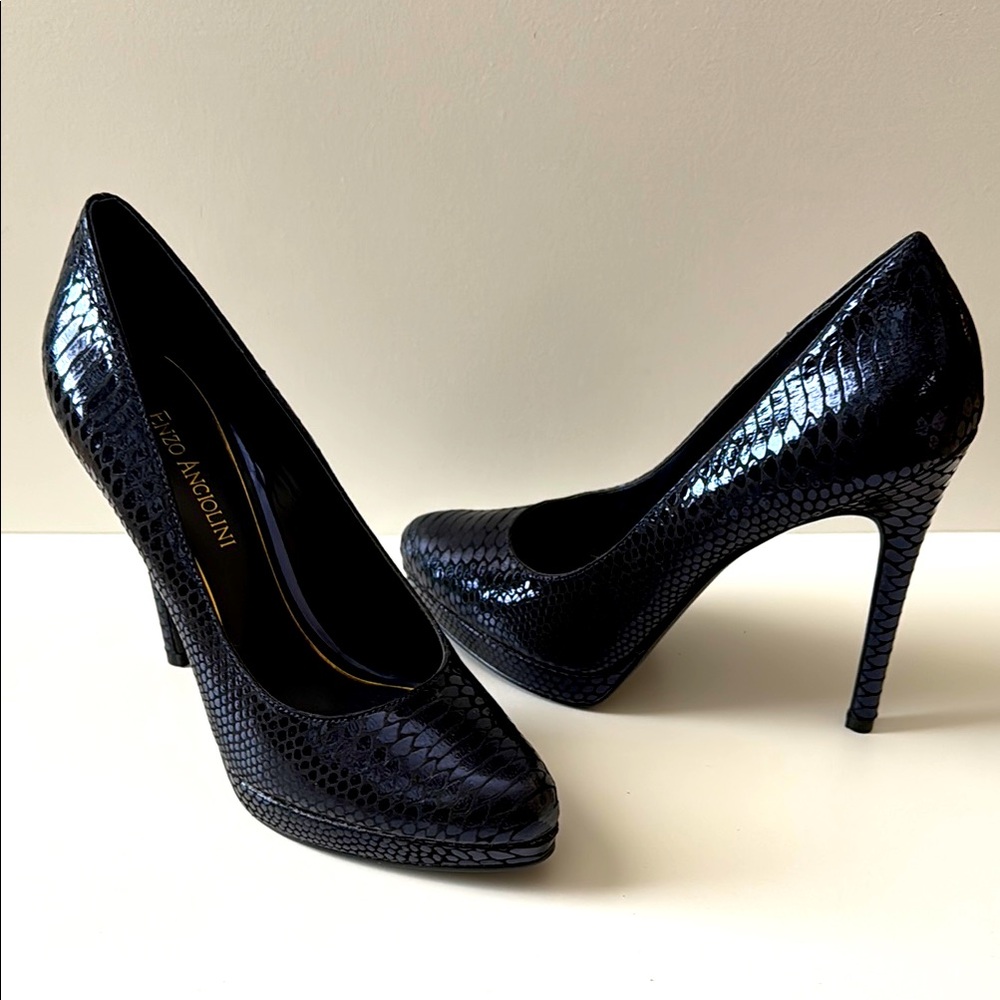 Enzo Snakeskin Pumps